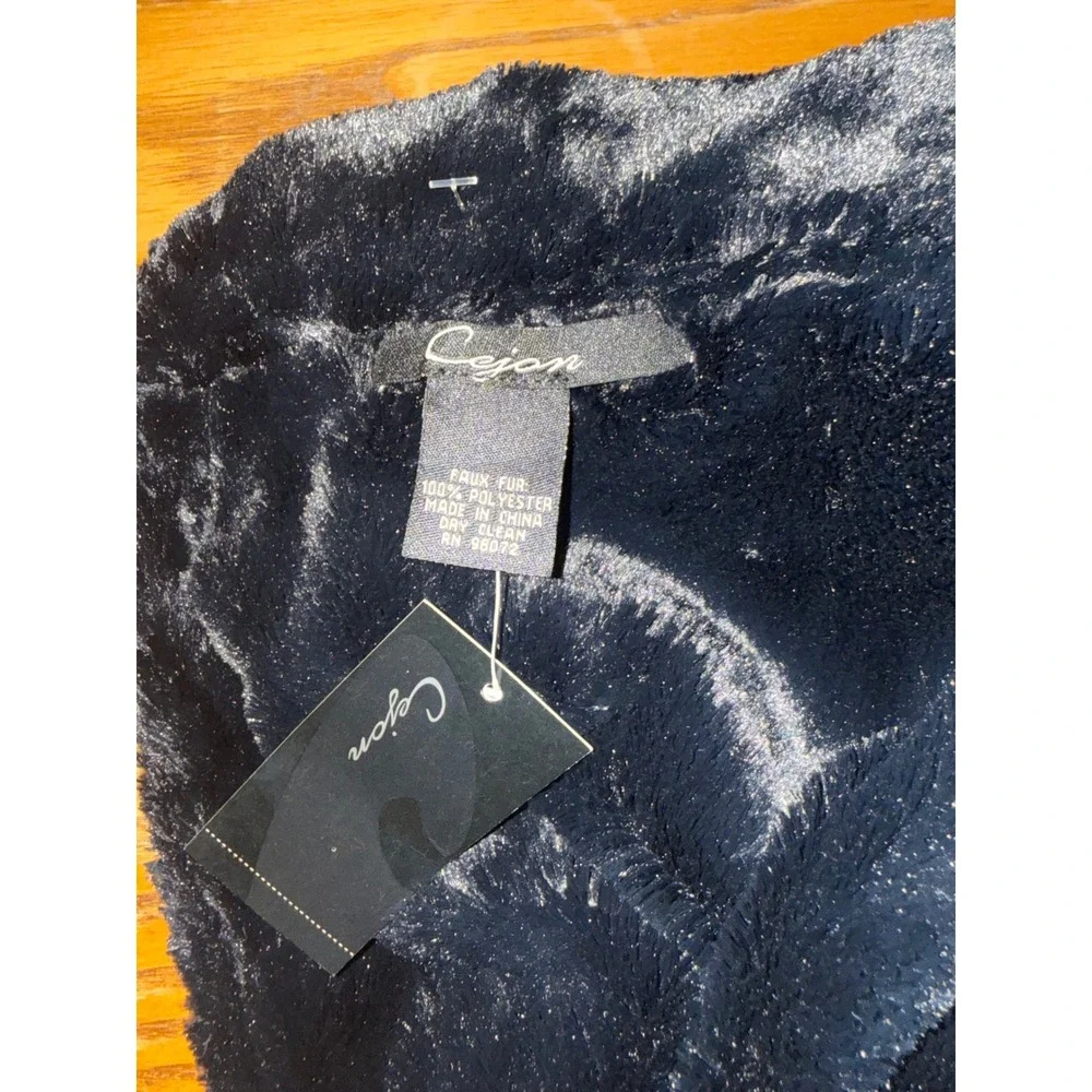 Cejon Black Faux Fur Infinity Loop Scarf Cozy Plush‎ Winter Warm NWT $38